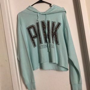 SOLD Pink Cropped hooded sweatshirt